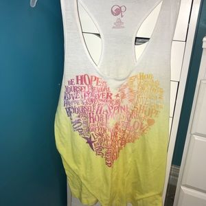 White and yellow tank top